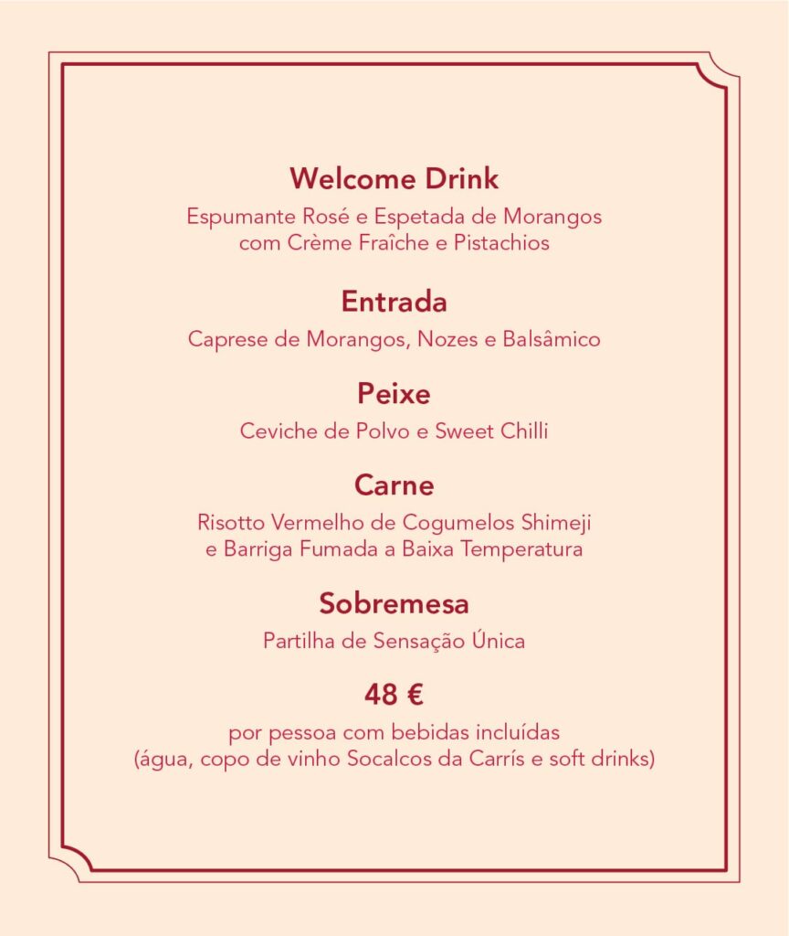 menu especial Dia dos Namorados
